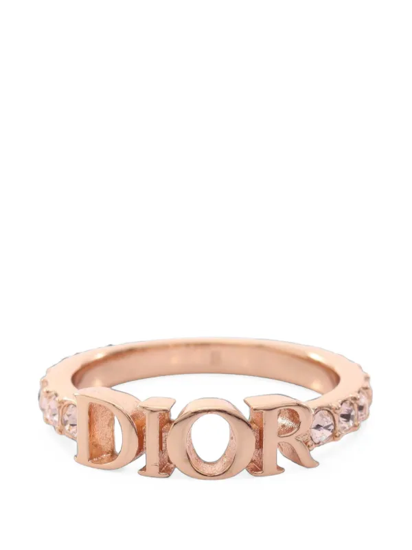 Dior Pre-owned 2010s Dio(r)evolution Rhinestone Ring in Pink