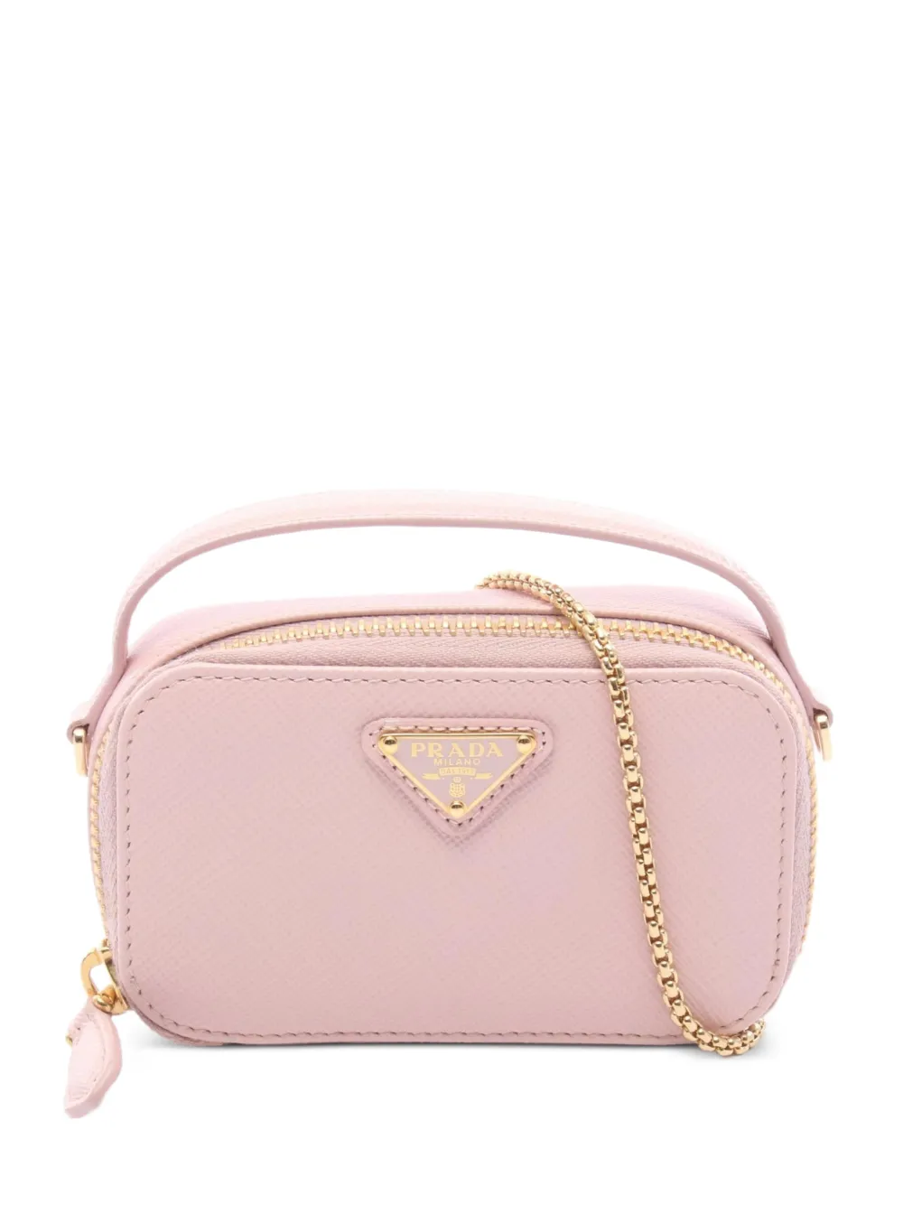 Prada Pre-Owned 2020s Triangle logo Saffiano leather shoulder bag - Rosa