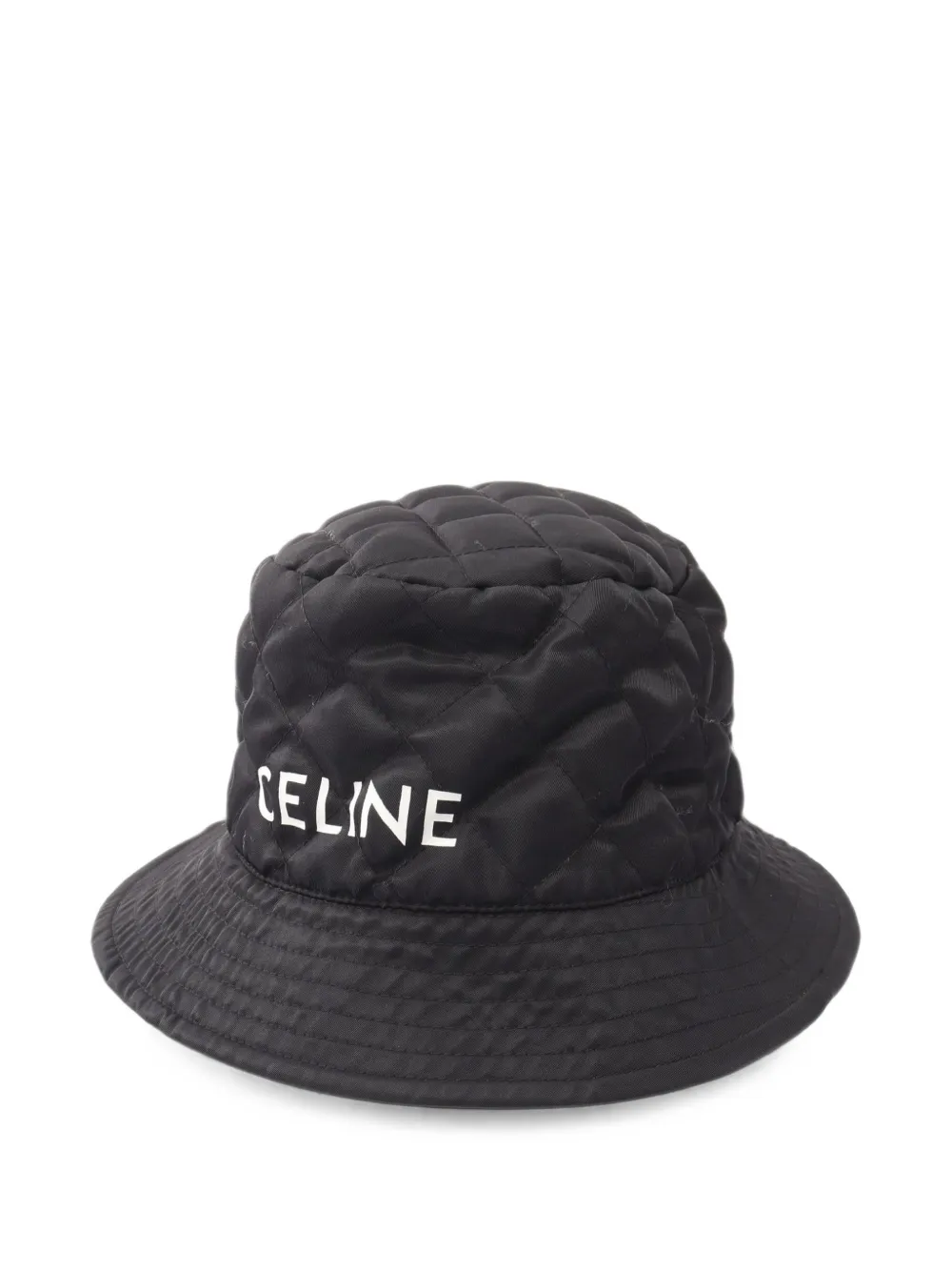 Celine Pre-Owned 2010s logo-print quilted bucket hat in Black