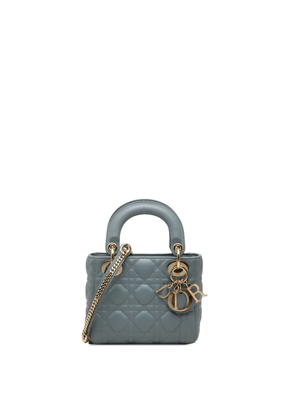 Christian Dior Pre-Owned 2018 mini Cannage Lady Dior Satchel-Tasche - Blau