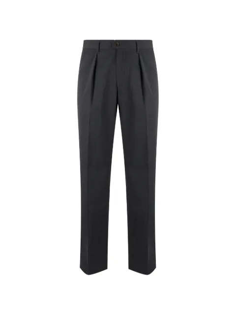 slowear pleated straight-leg trousers