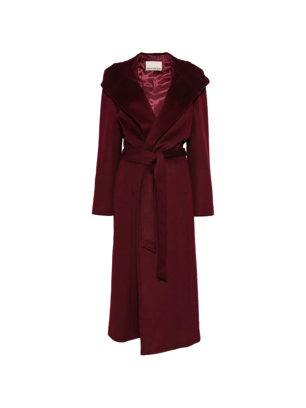 Pennyblack Belted Hooded Coat In Red