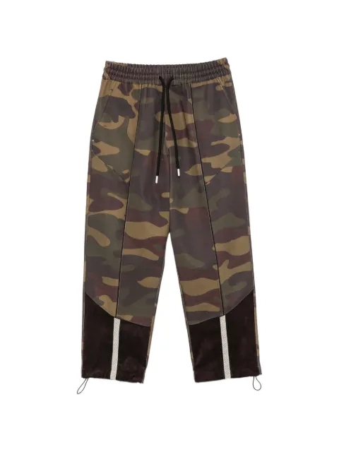 YES LONDON camouflage-print panelled trousers