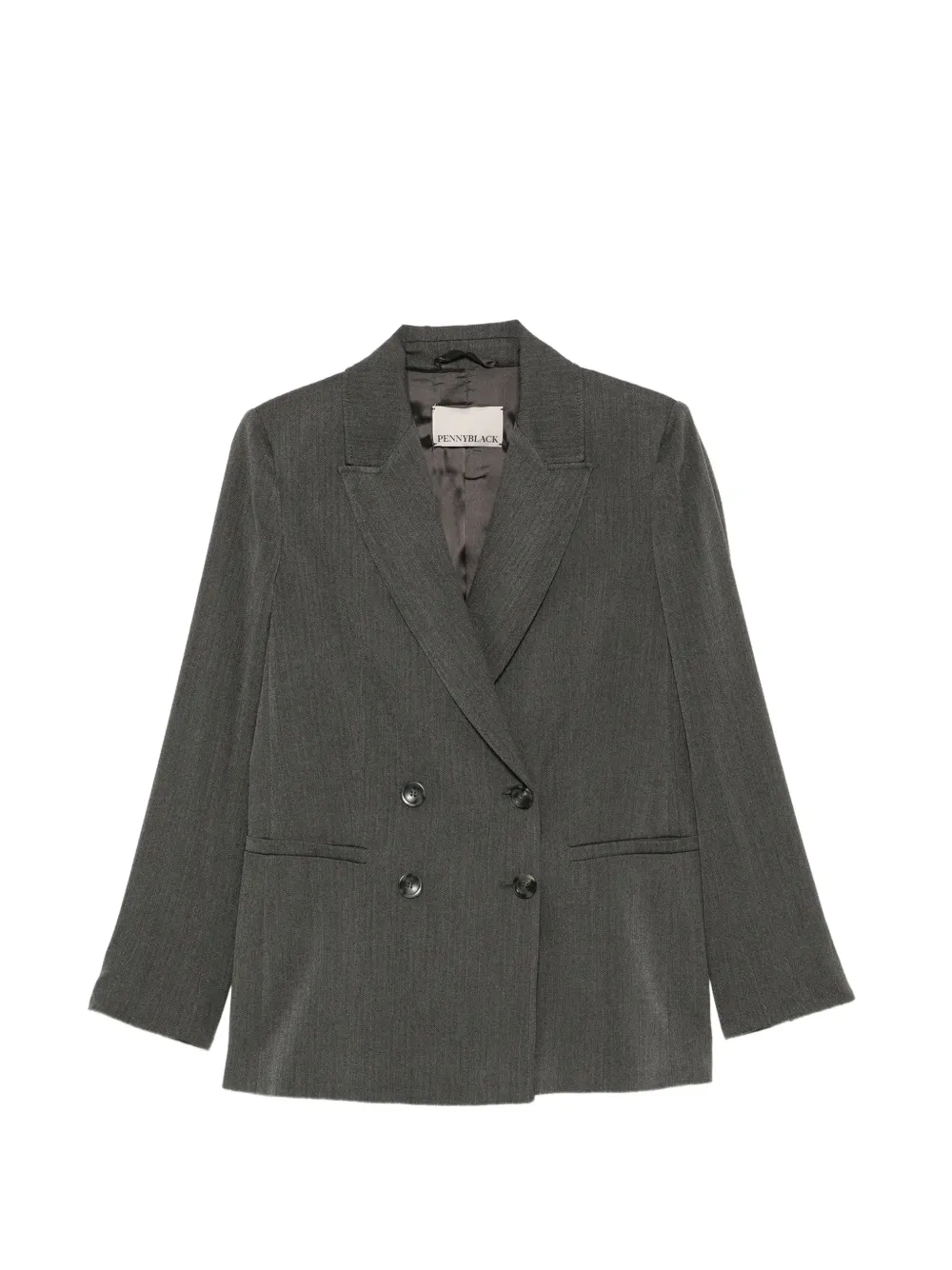 Pennyblack double-breasted herringbone-pattern blazer - Grau