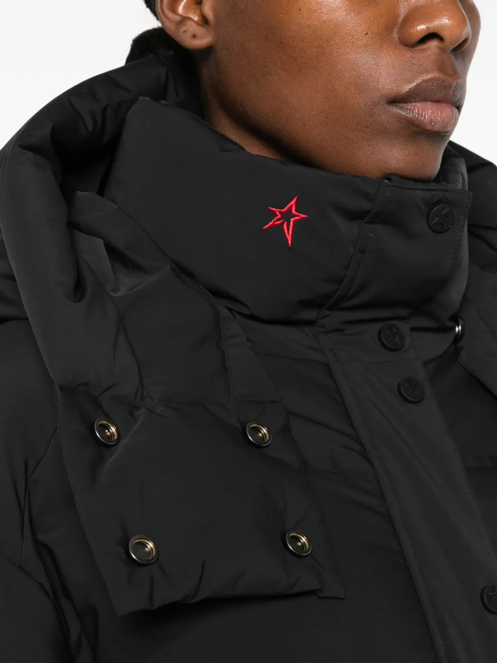 Perfect Moment logo-print hooded ski jacket Zwart