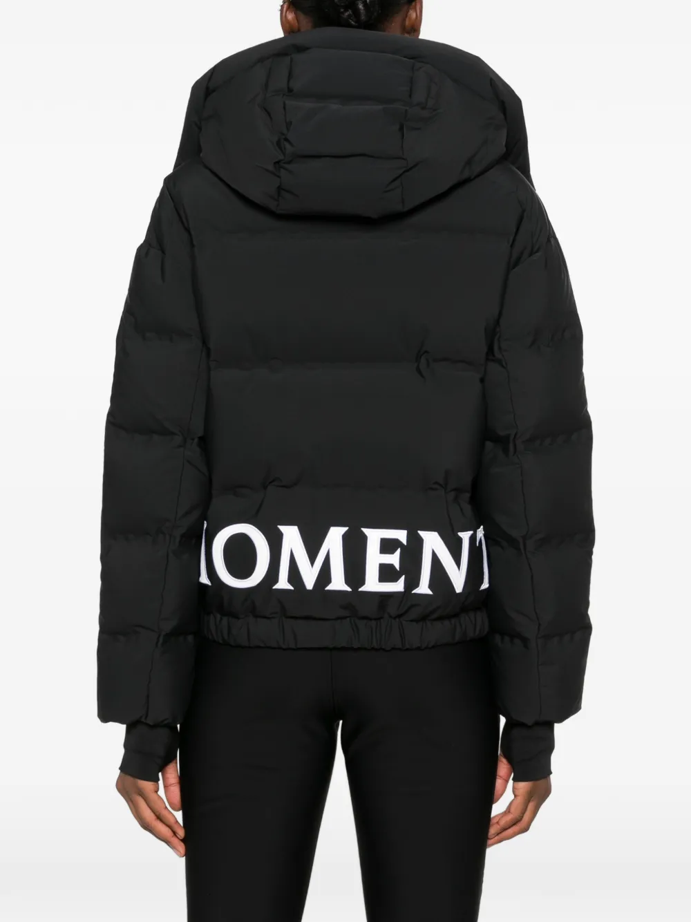Perfect Moment logo-print hooded ski jacket Zwart
