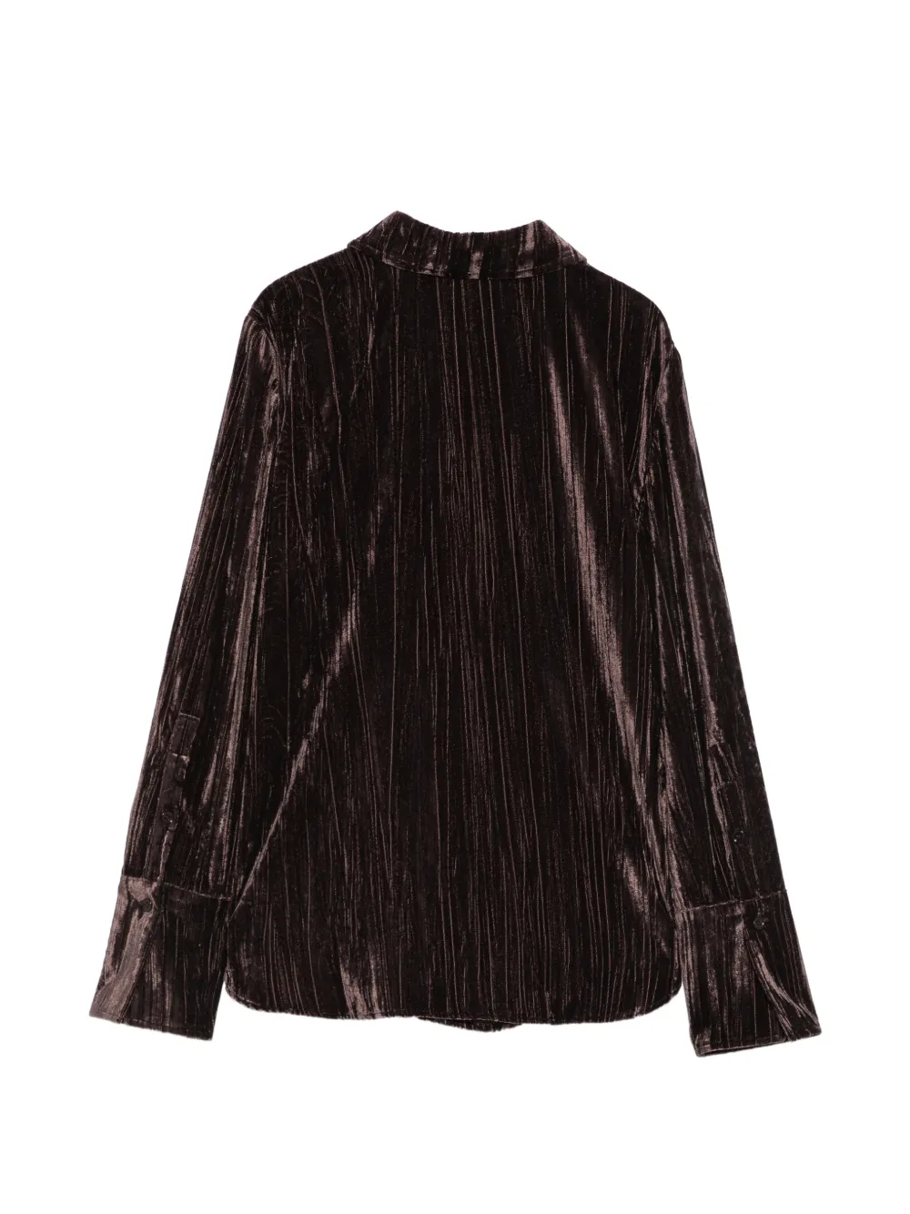 Proenza Schouler White Label Madi fluwelen blouse met gekreukt effect Bruin