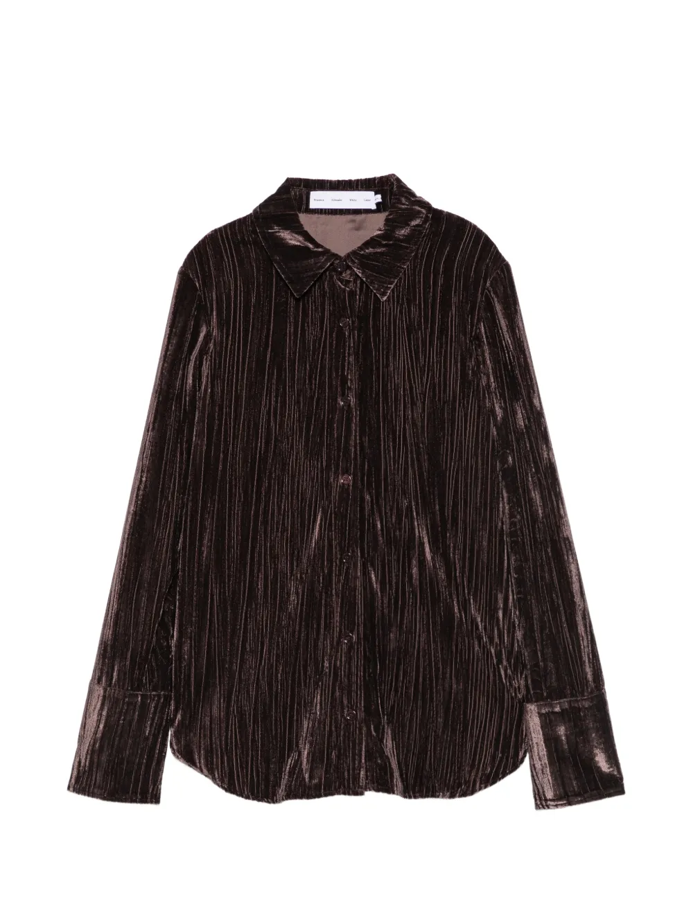 Proenza Schouler White Label Madi fluwelen blouse met gekreukt effect Bruin