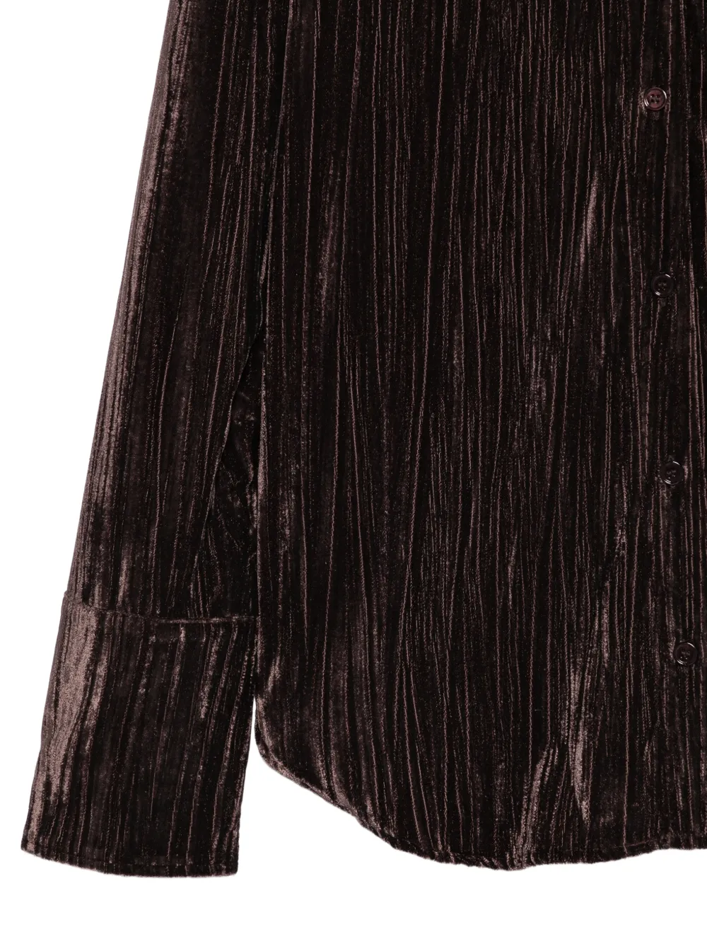 Proenza Schouler White Label Madi fluwelen blouse met gekreukt effect Bruin