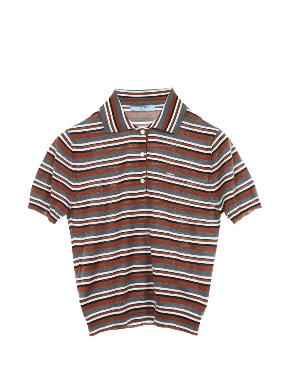 Prada Pre-Owned 2010s striped polo shirt - Marrone