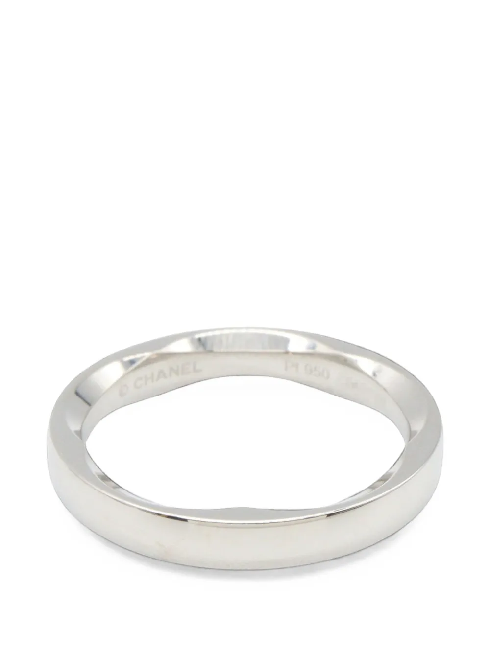 CHANEL Pre-Owned Camellia curved ring - Argento