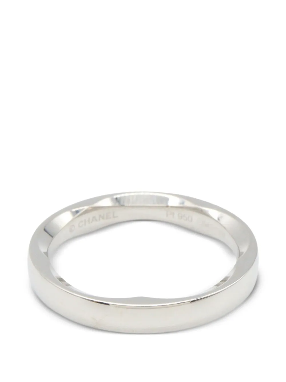 CHANEL Pre-Owned Camellia curved ring - Argento