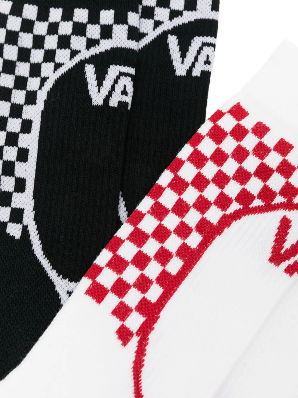 Vans Set van drie geruite sokken met logo-print Zwart