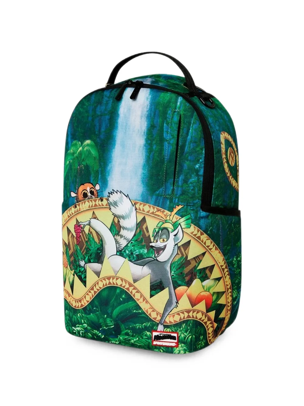 sprayground kid x Madagascar King Chillin graphic-print backpack Groen