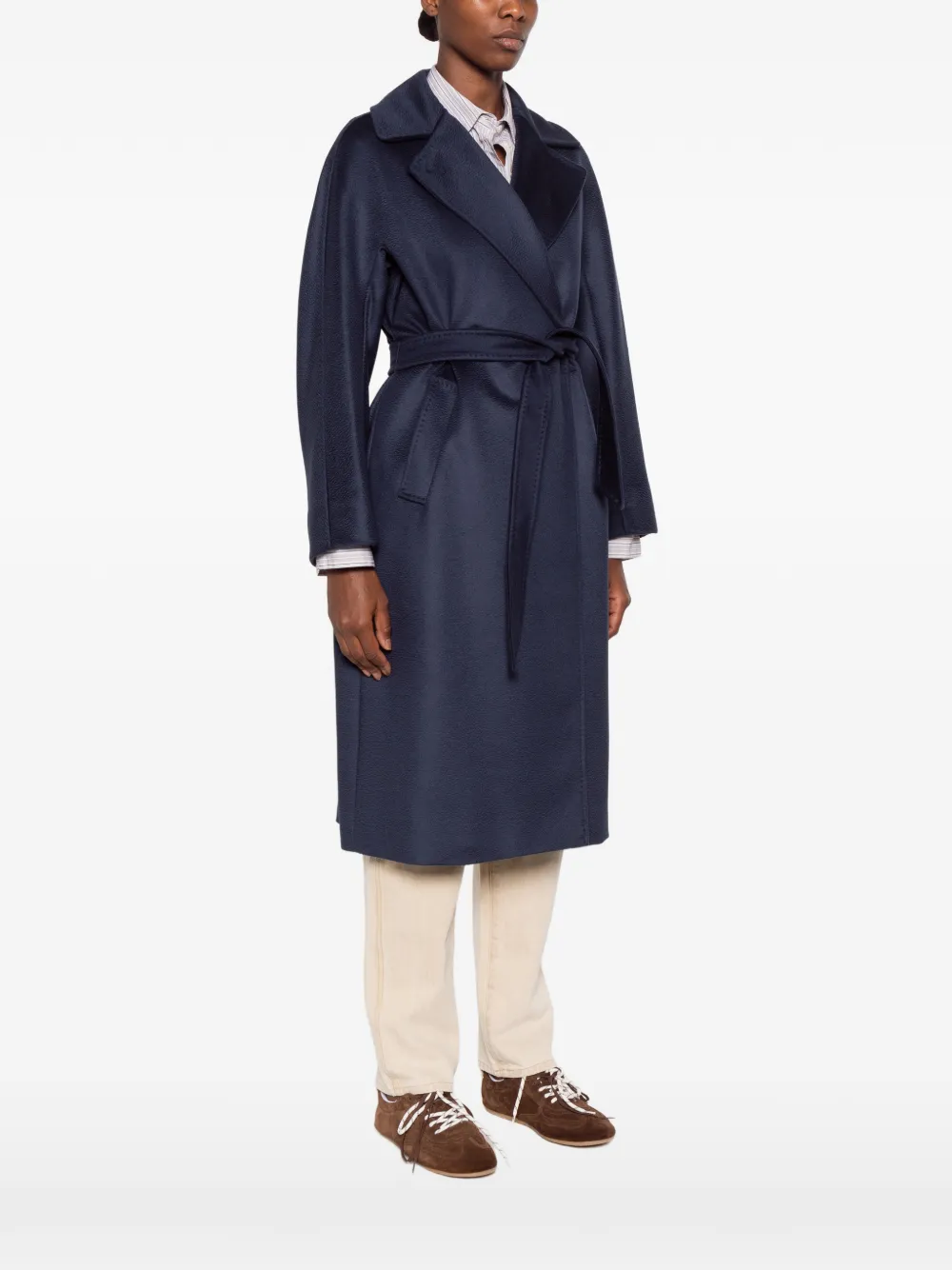 Weekend Max Mara belted wrap coat Blauw