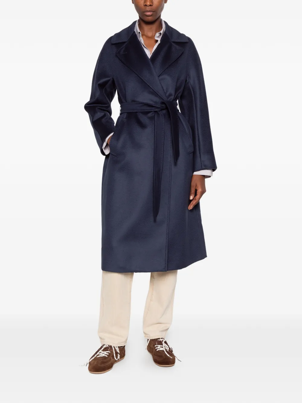 Weekend Max Mara belted wrap coat Blauw