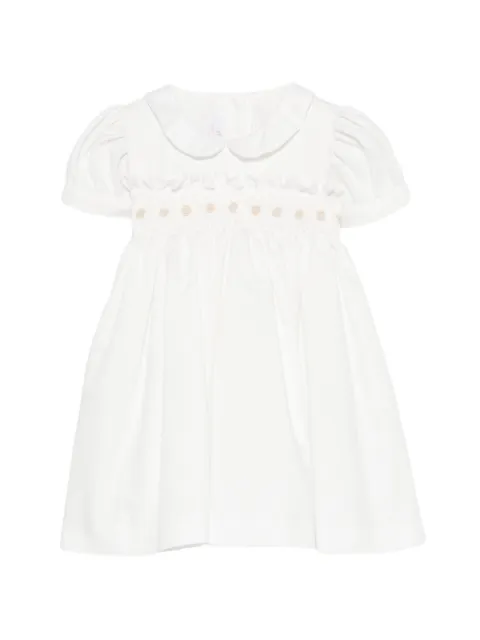 Mariella Ferrari smocked Peter-Pan-collar dress