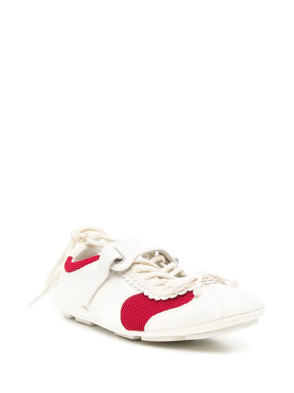 Shushu/Tong Scalloped Bow Sneakers in White, view 2