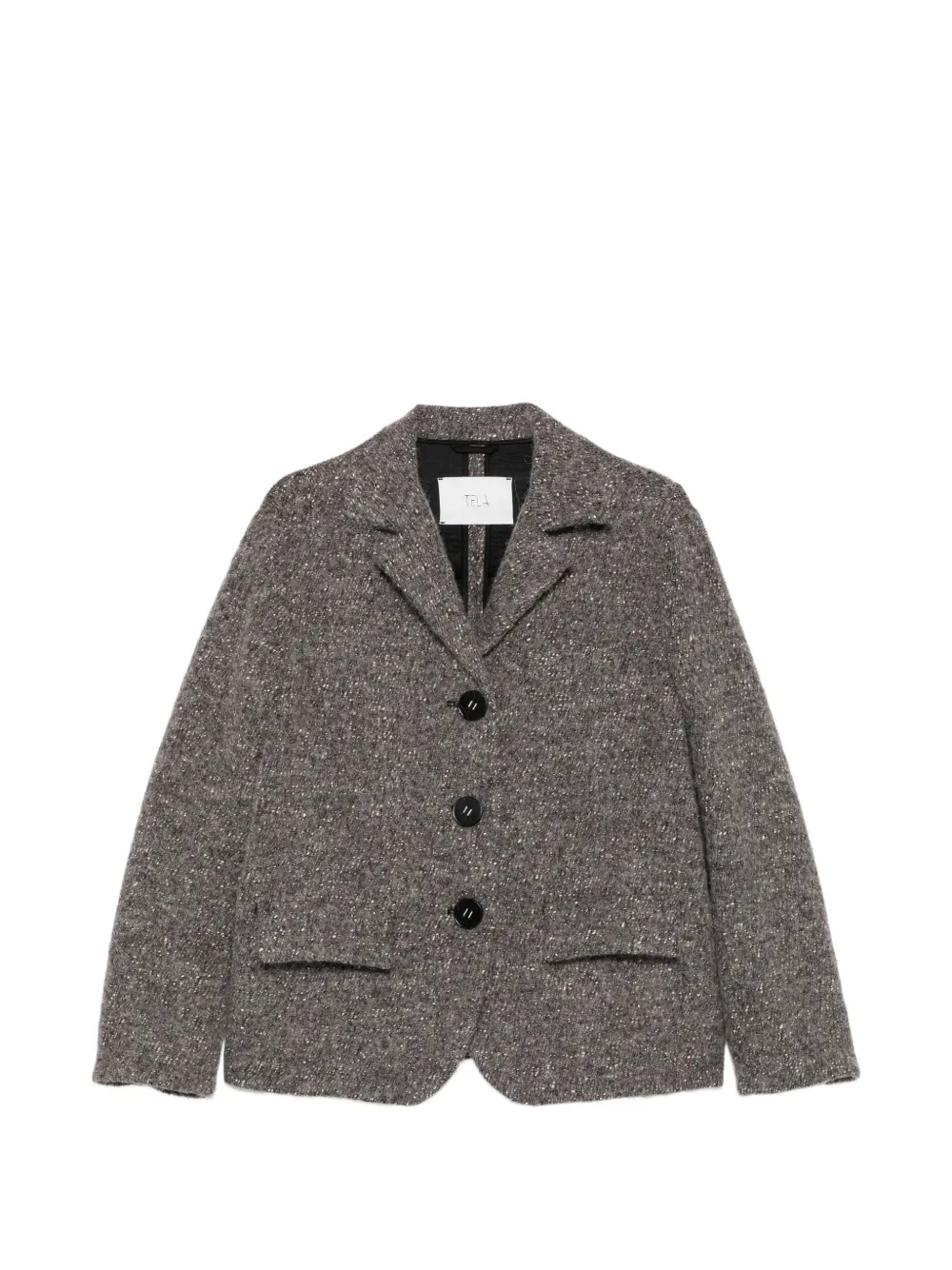 Tela Solare single-breasted textured coat - Grey