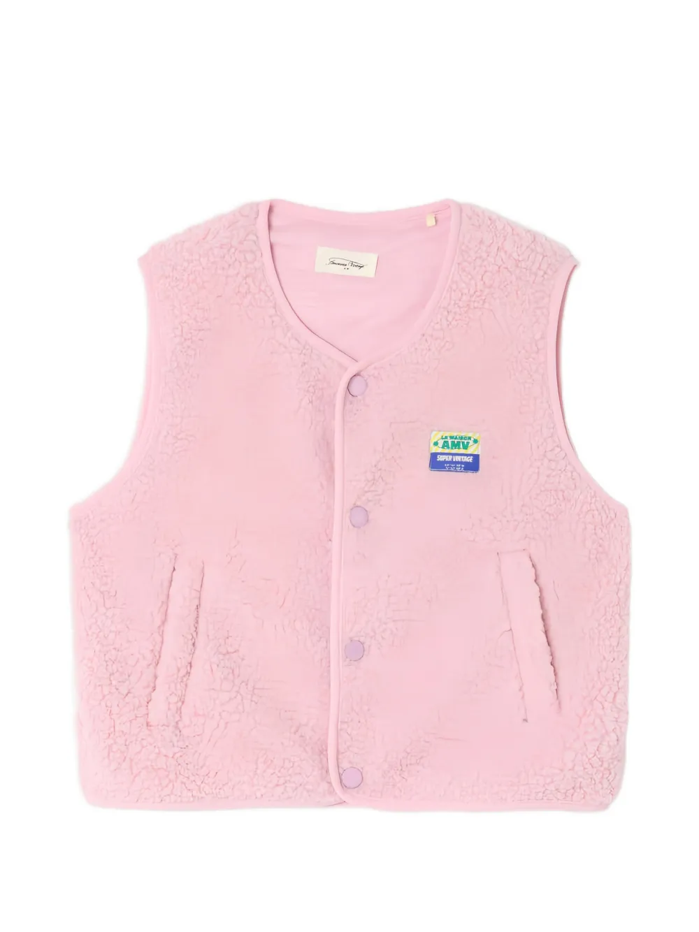 American Vintage Kids Hoktown Fleecejacke mit Logo-Patch - Rosa
