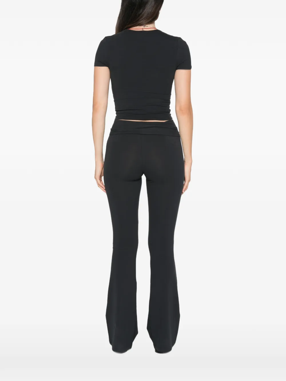 Sporty & Rich Vanessa cropped T-shirt met logo-print Zwart