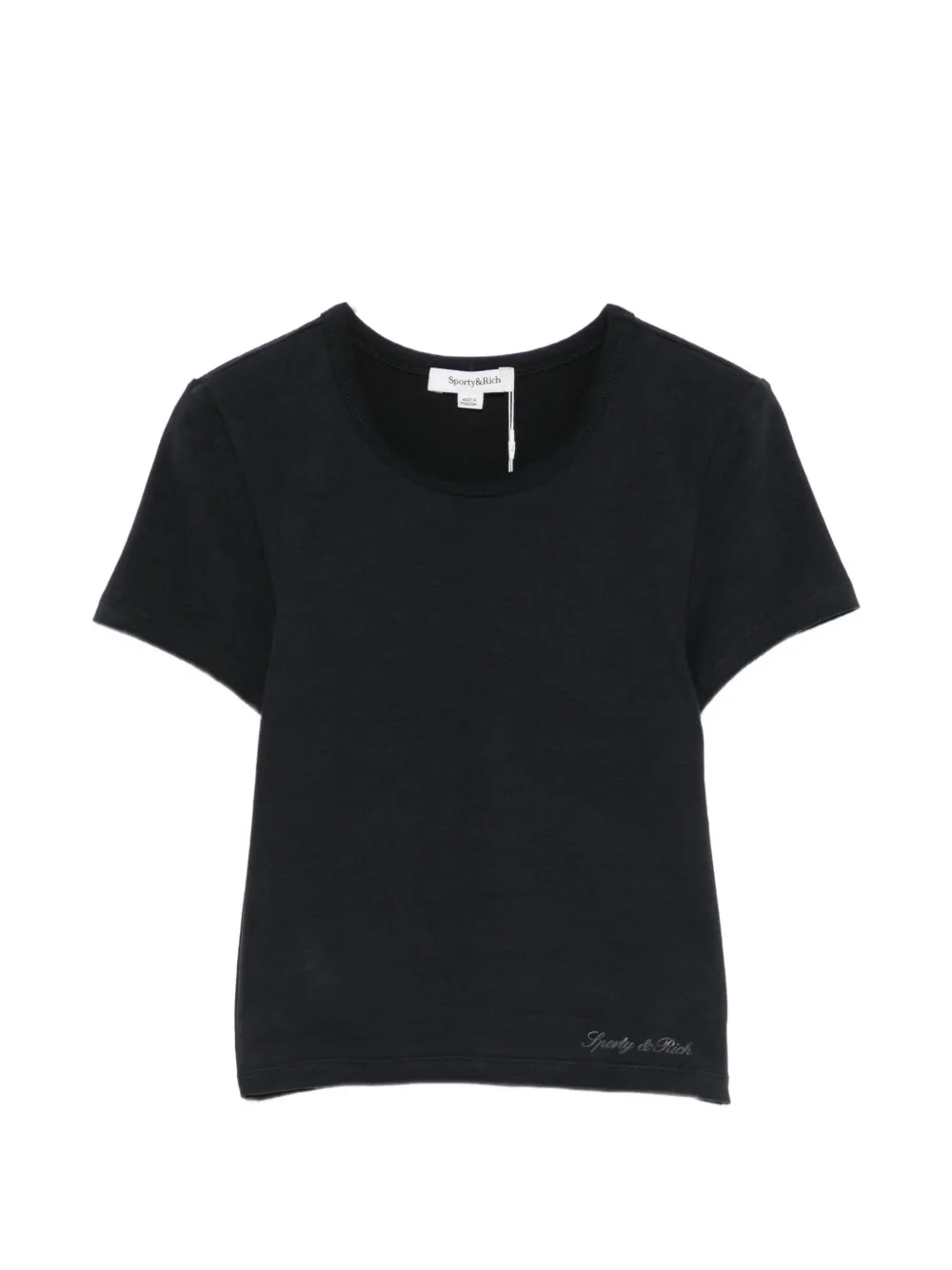 Sporty & Rich Vanessa logo-print cropped T-shirt