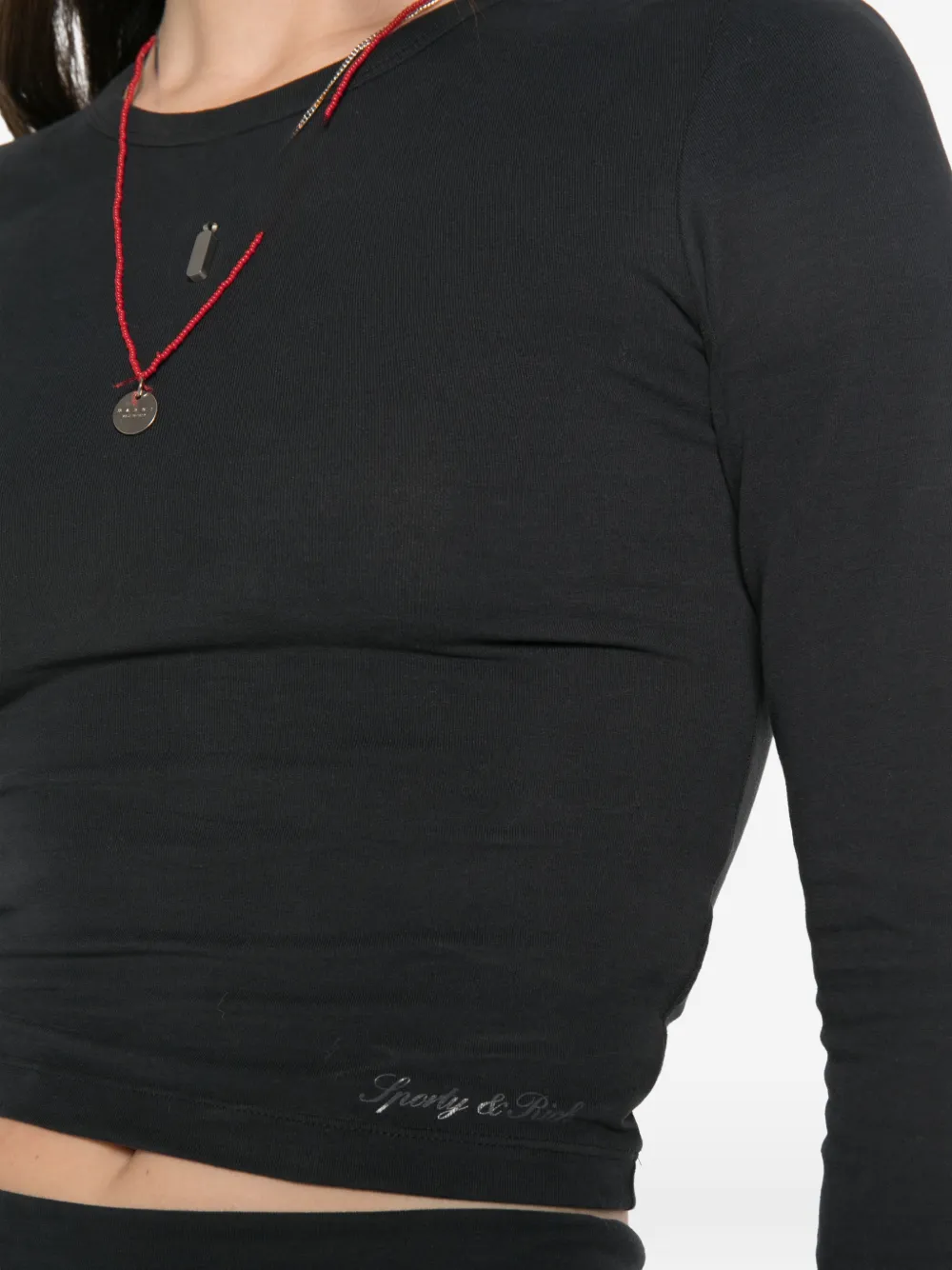 Sporty & Rich Vaina T-shirt met lange mouwen Zwart