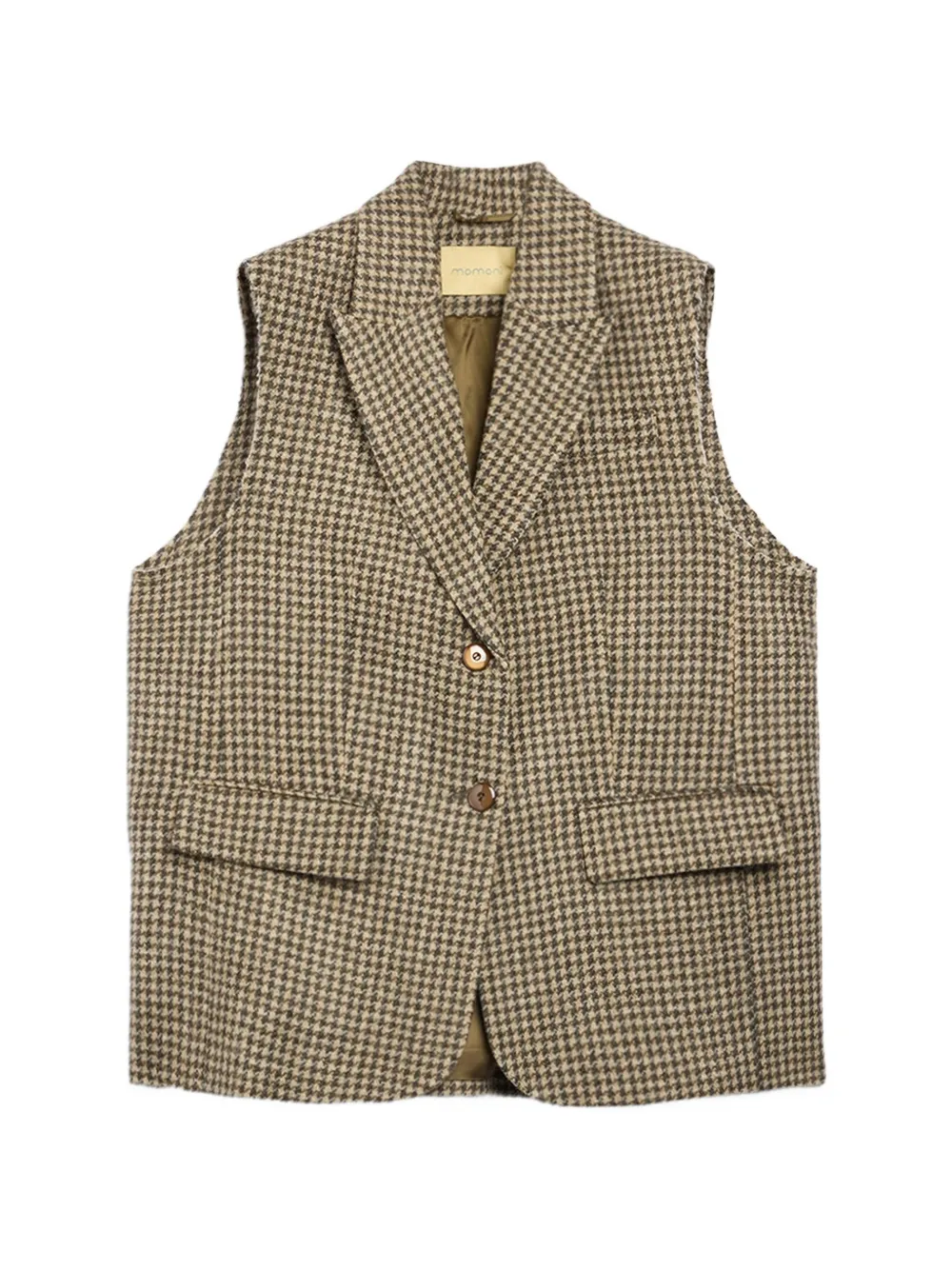 MOMONÌ Veika houndstooth-pattern waistcoat - Vert
