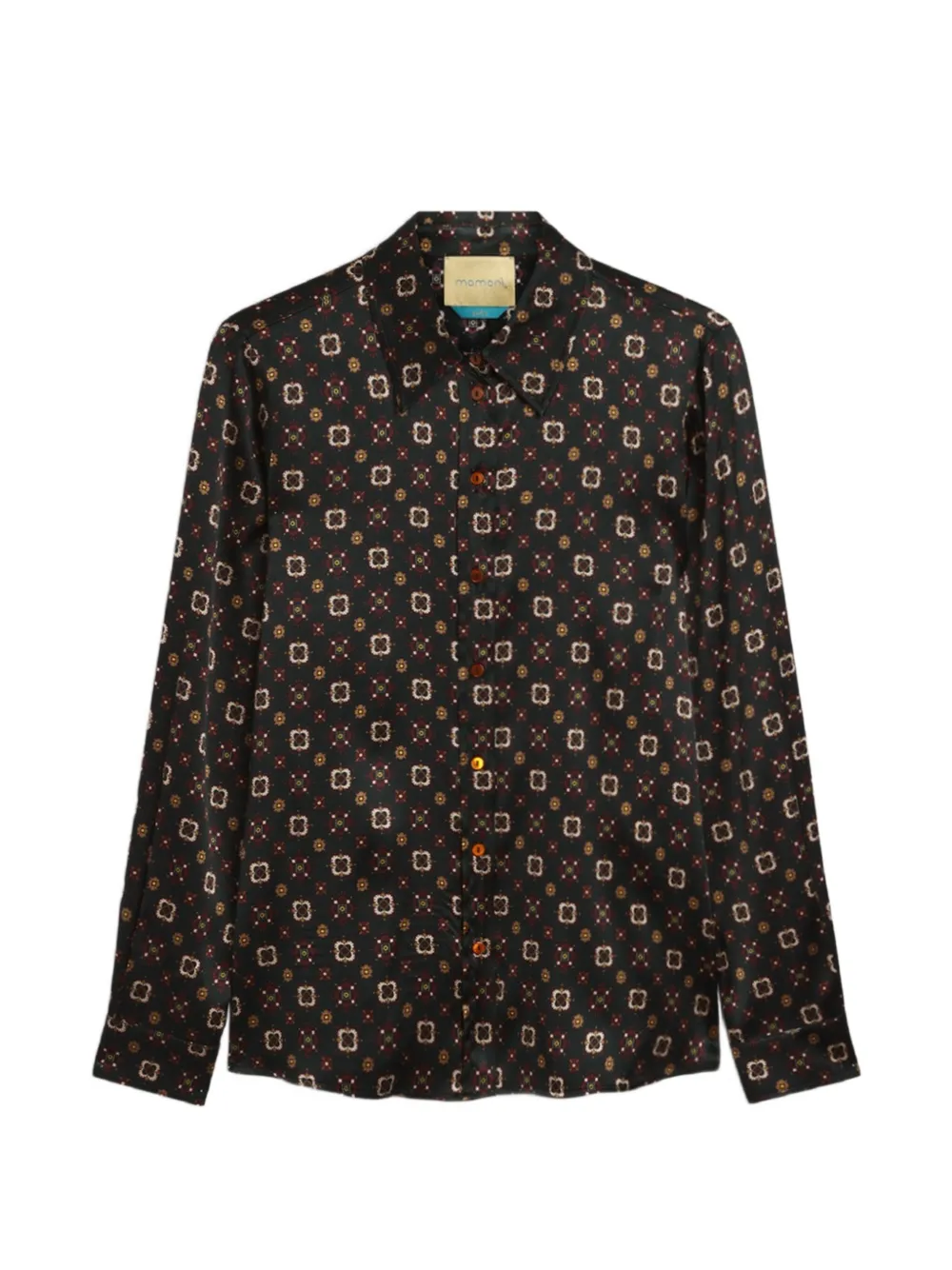 MOMONÌ Arles printed long-sleeve shirt - Vert