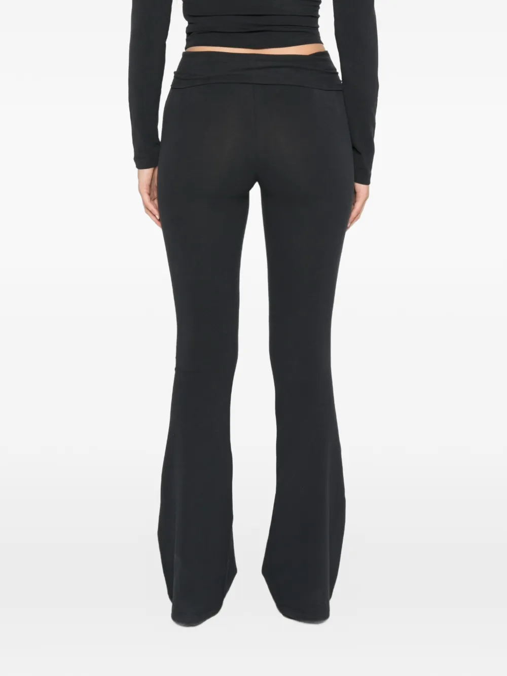 Sporty & Rich Benedetta flared broek met logo-print Zwart