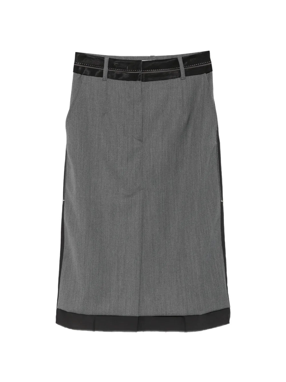 Tela jupe mi-longue Brianna à empiècements contrastants - Gris
