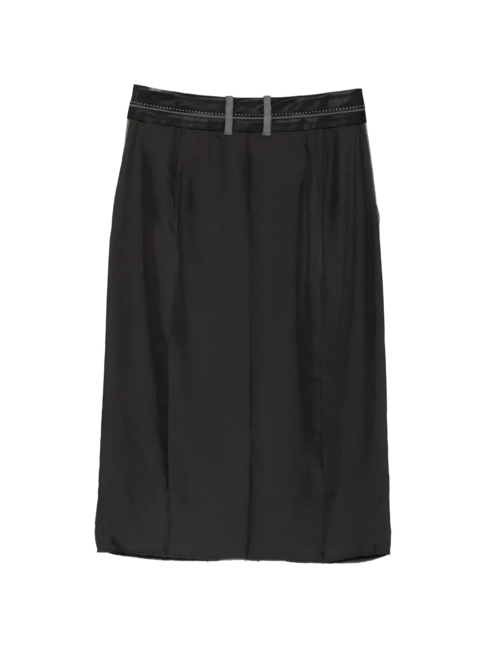 Tela Brianna midi-rok met contrasterende afwerking en vlakken Grijs