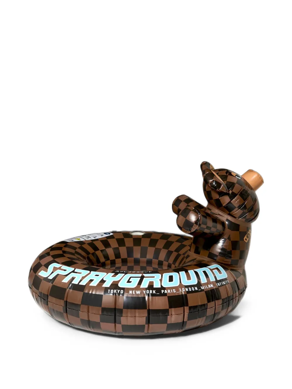sprayground kid Moneybar geruite zwembroek met teddybeer-print Bruin