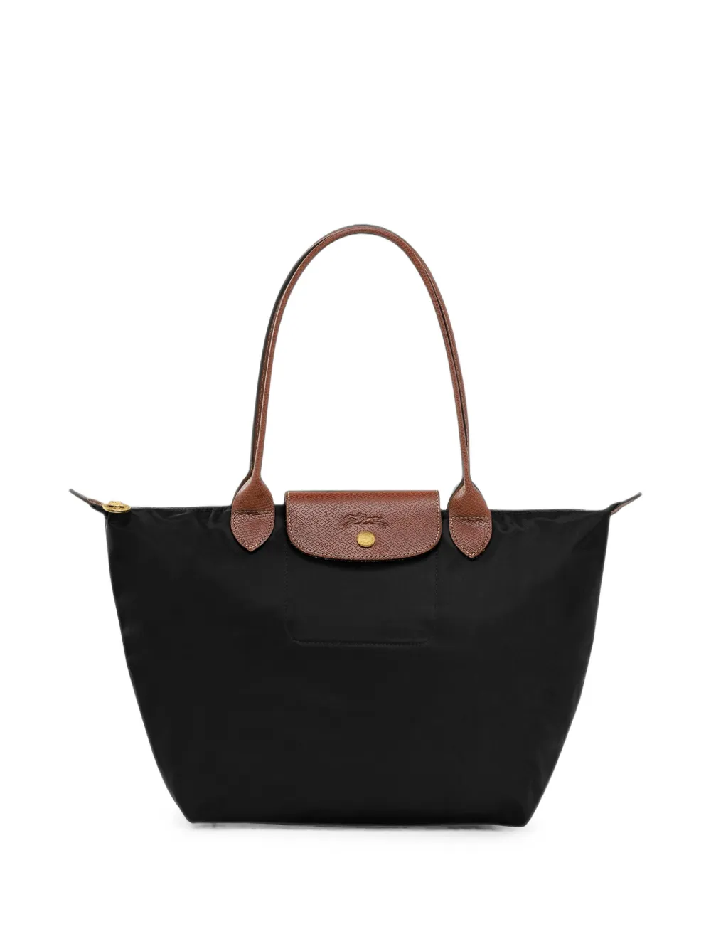 Longchamp M Le Pliage leather-trim tote bag