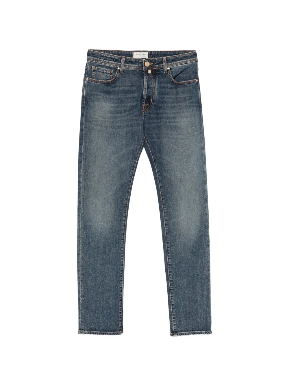 Jacob Cohën logo-patch whiskered jeans