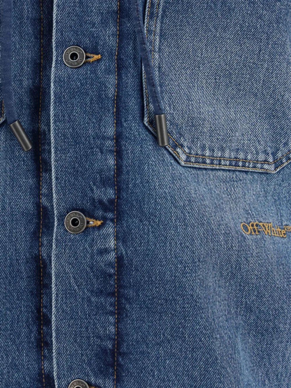 Off-White Bookish gewatteerd denim jack Blauw