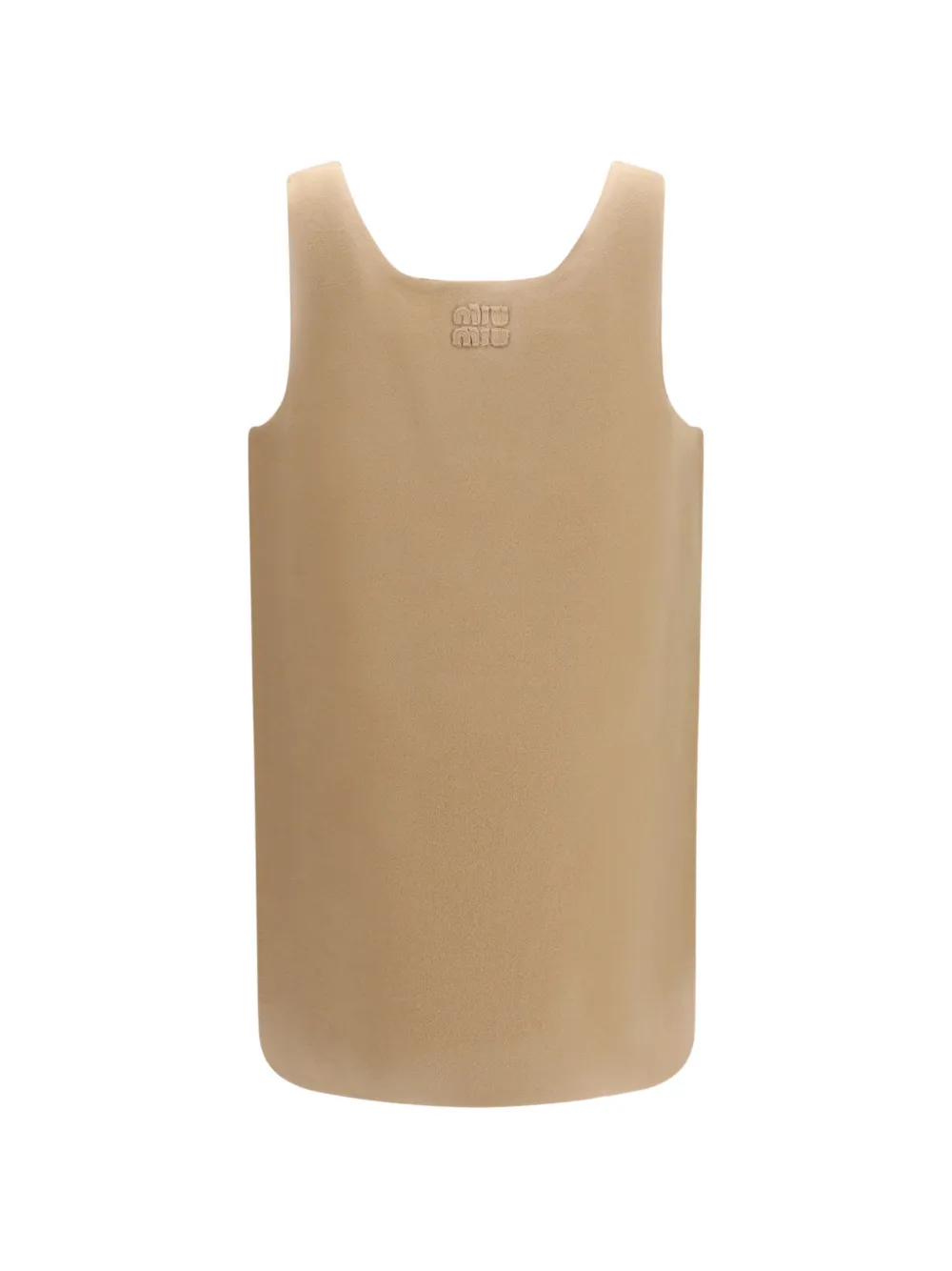 Miu Gewaxte wollen jurk Beige