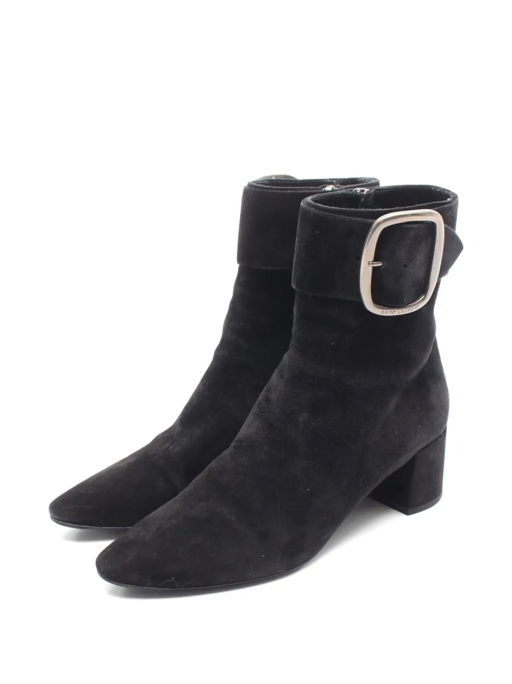 Saint Laurent Pre-Owned bottines en daim à boucle (années 2000) - Noir Saint Laurent Pre-Owned bottines en daim à boucle (années 2000) - Noir