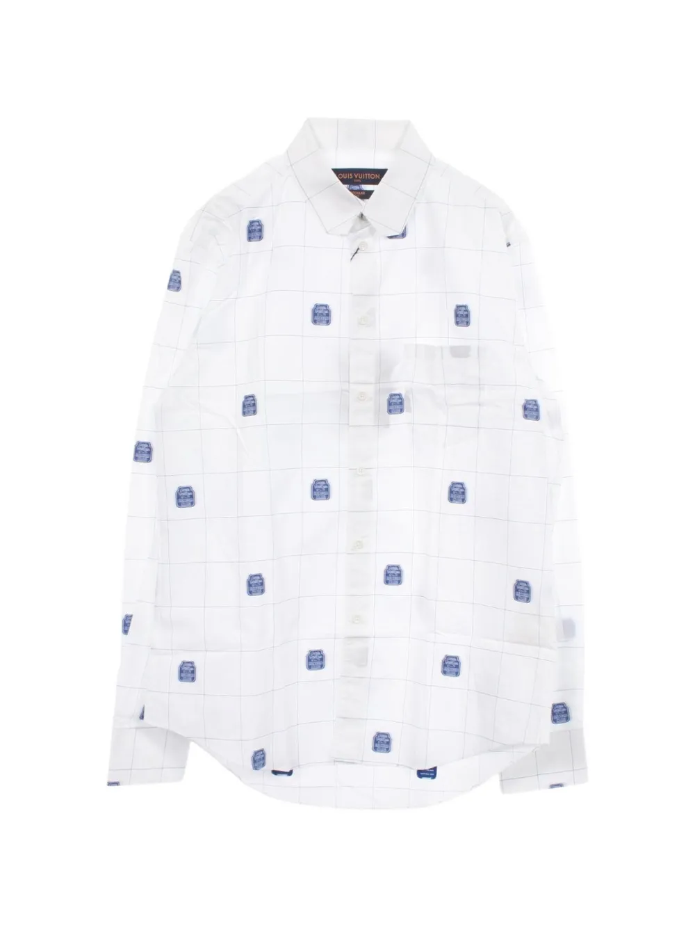 Louis Vuitton Pre-Owned chemise à manches longues et à carreaux (années 2010) - Blanc