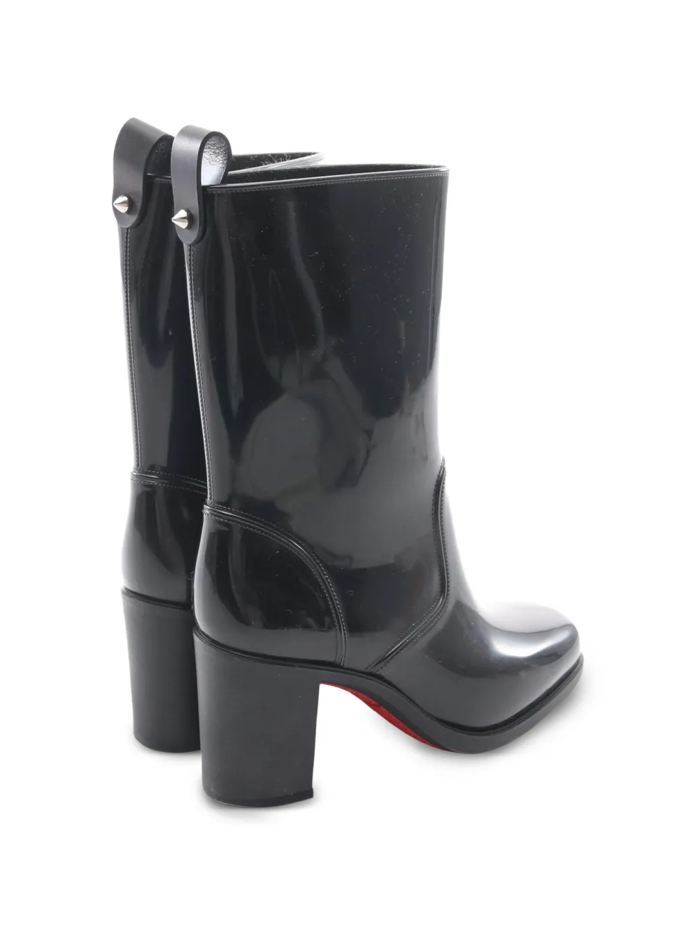 Christian Louboutin Pre-Owned 2000s Regenstiefel mit Blockabsatz - Schwarz