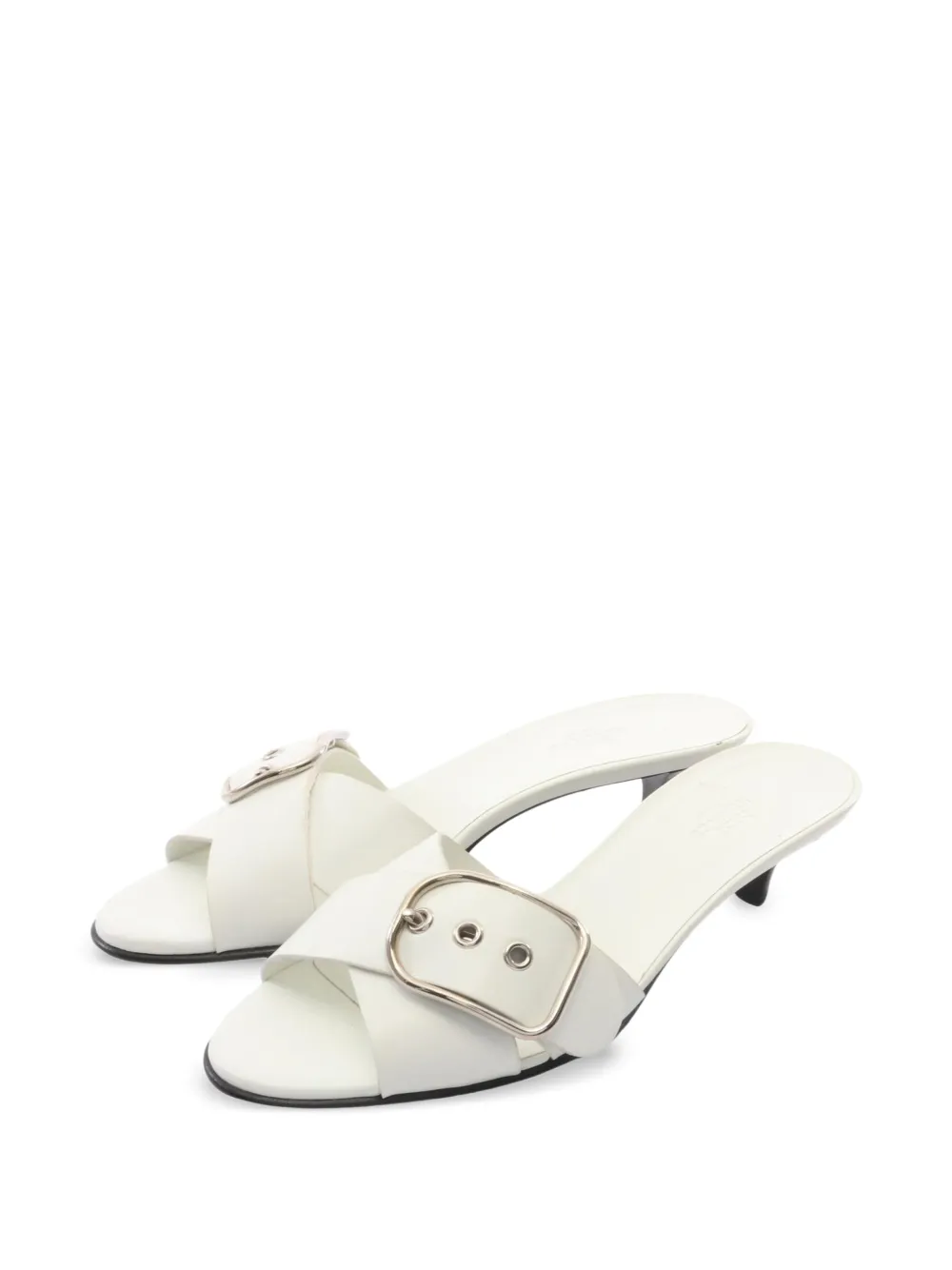 Hermès Pre-Owned sandales en cuir à boucles (années 2000) - Blanc Hermès Pre-Owned sandales en cuir à boucles (années 2000) - Blanc