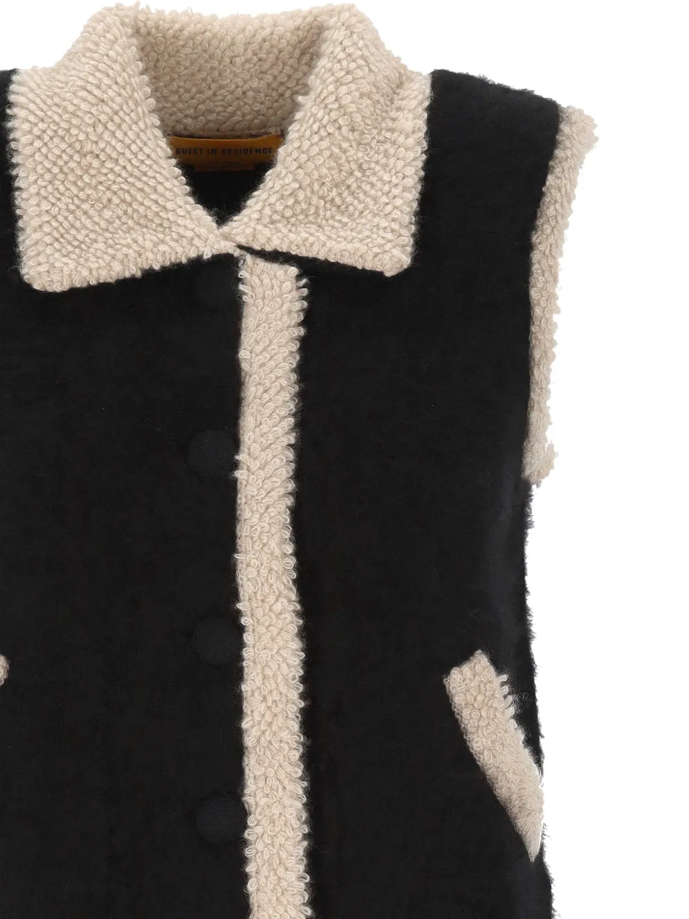 Guest In Residence Contrast-trim Cashmere Gilet in Black, view 3