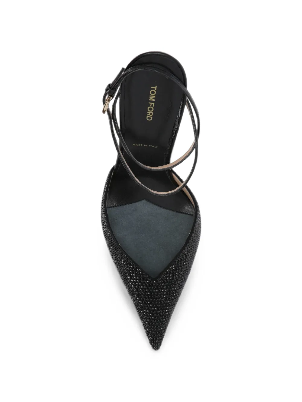 TOM FORD Selen crystal-embellished slingback pumps Zwart