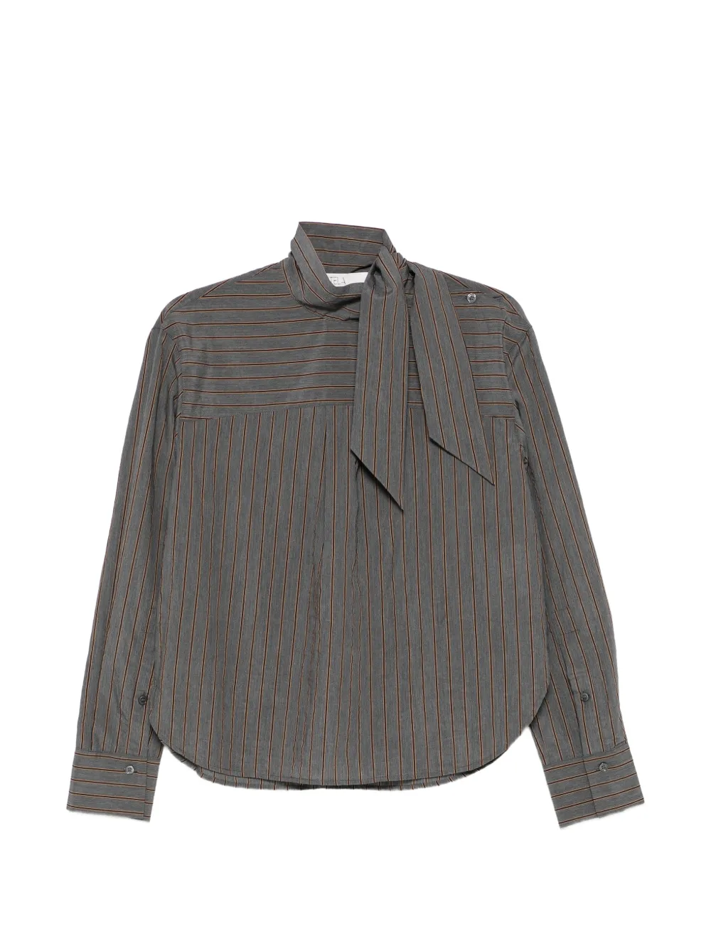 Tela blouse rayée Zafrina à col lavallière - Gris