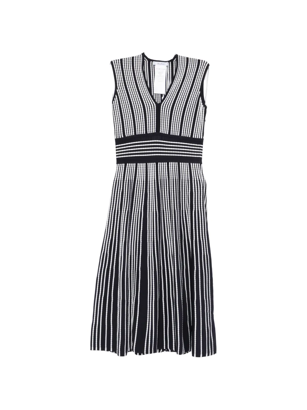 Max Mara pinstripe-print sleeveless dress Zwart