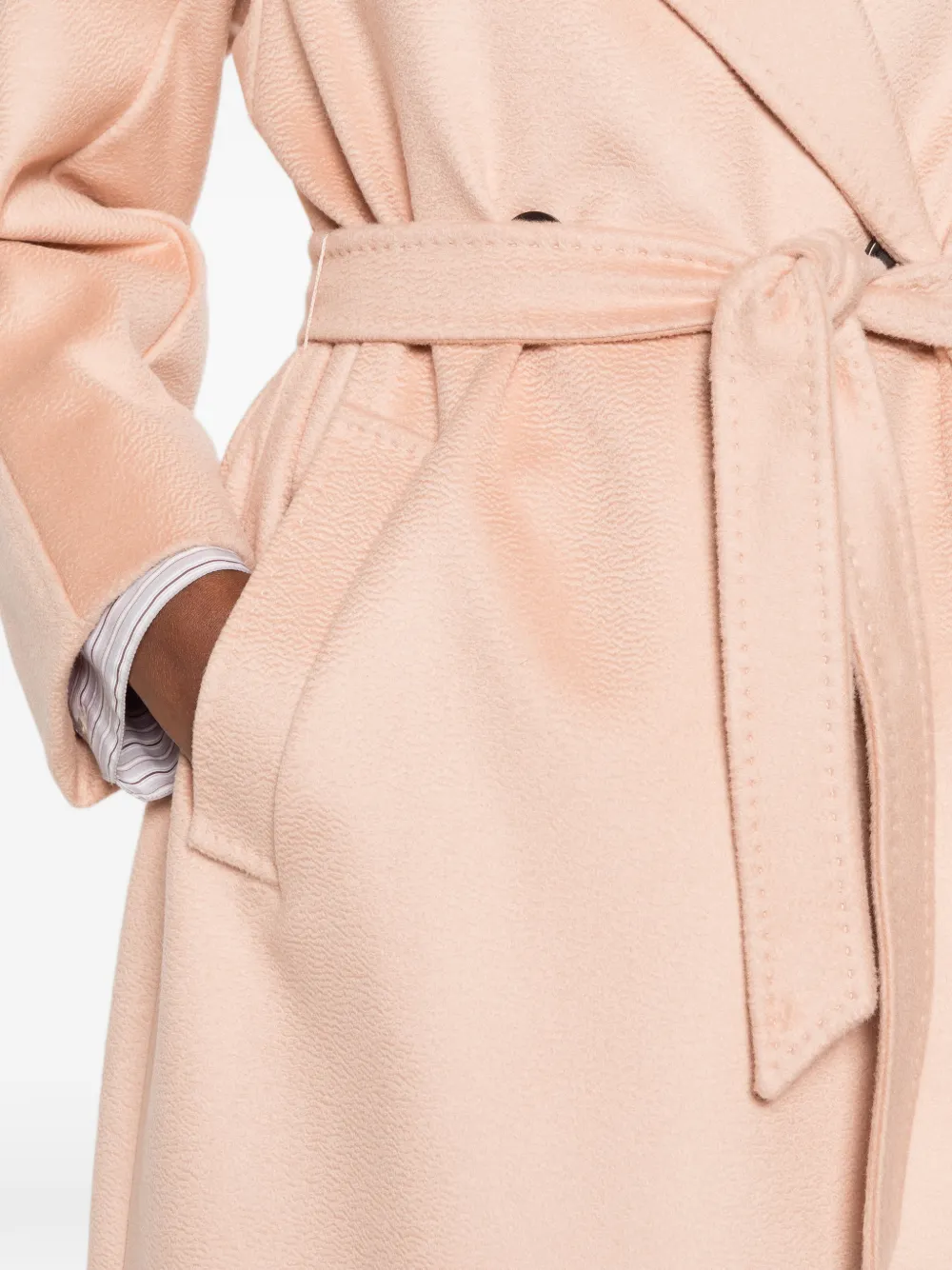 Weekend Max Mara belted double-breasted coat Roze