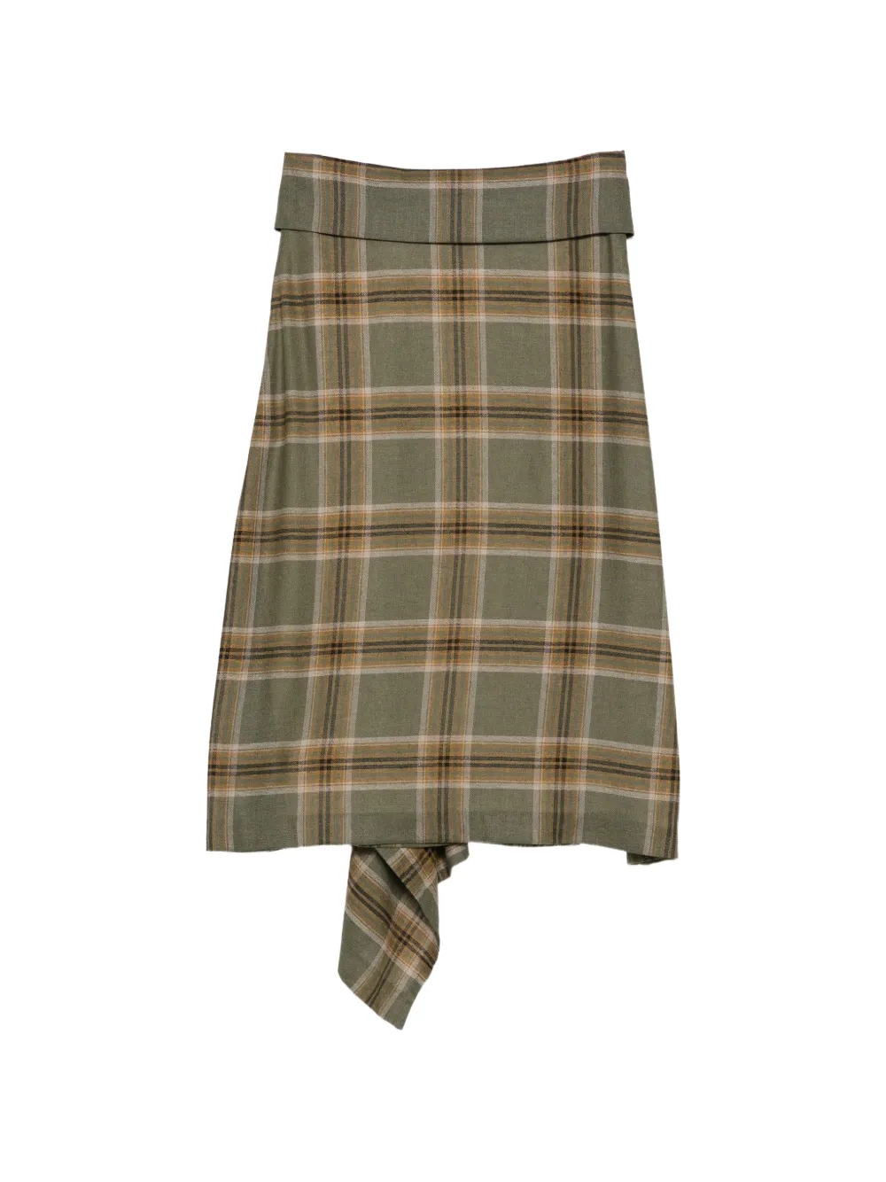 Tela Amanda geruite midi-rok Groen