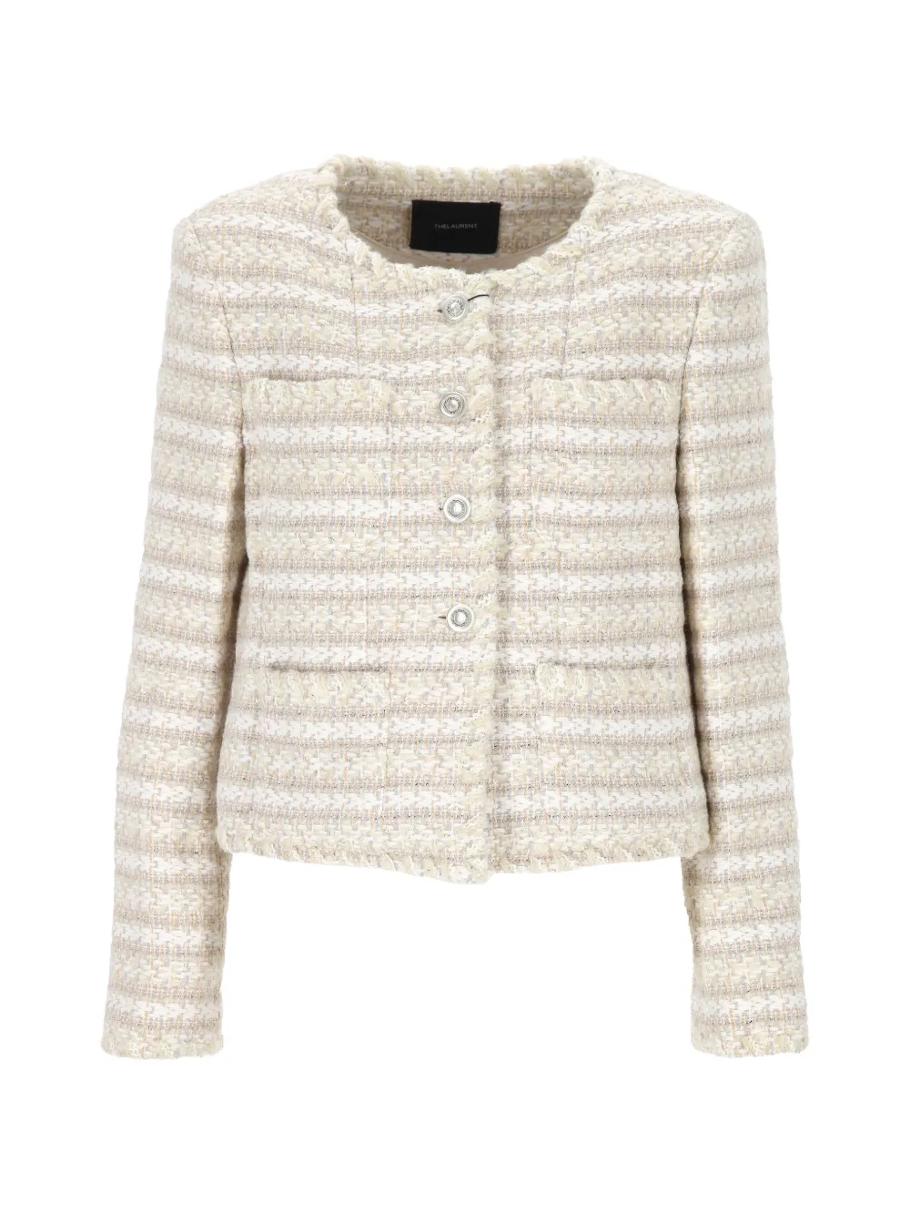 THELAURENT tweed frayed-edge jacket
