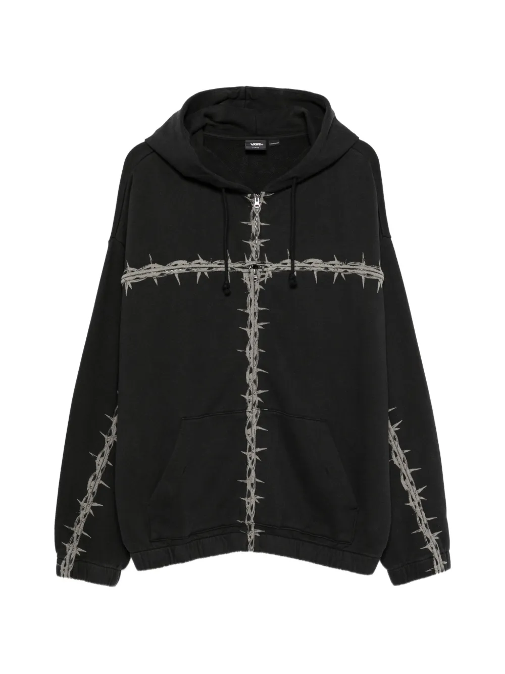 Vans barbed-wire-print zip-up hoodie
