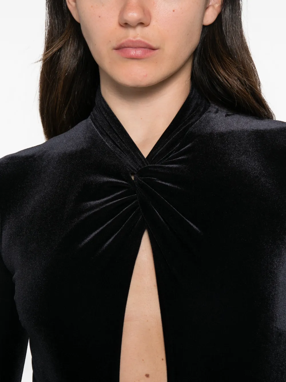 Amazuìn twist-detail cut-out bodysuit Zwart